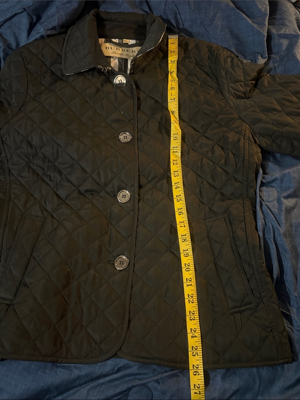 Burberry Black Quilted Puffer Jacket with Checked Lining Women’s XXl - Picture 5 of 9
